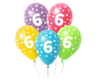 Balloon with digit 6, 12" / 5 pcs.
